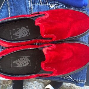 Velvet red vans 6.5 women